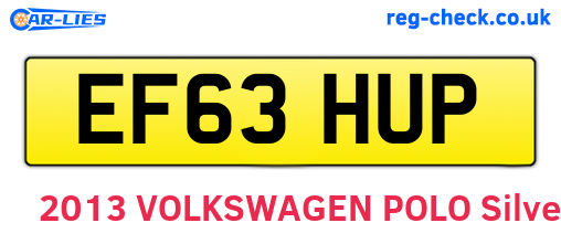EF63HUP are the vehicle registration plates.