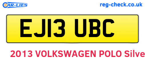 EJ13UBC are the vehicle registration plates.