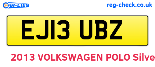 EJ13UBZ are the vehicle registration plates.