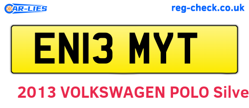 EN13MYT are the vehicle registration plates.
