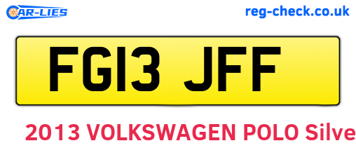 FG13JFF are the vehicle registration plates.