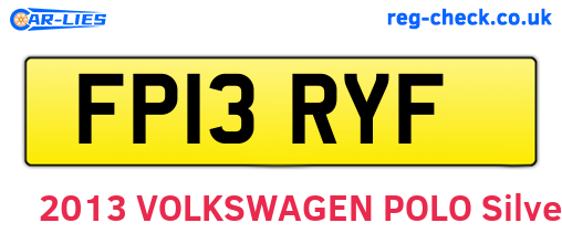 FP13RYF are the vehicle registration plates.