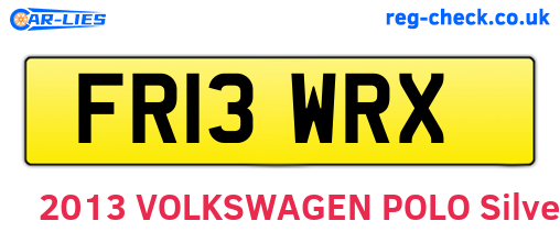 FR13WRX are the vehicle registration plates.