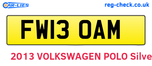 FW13OAM are the vehicle registration plates.