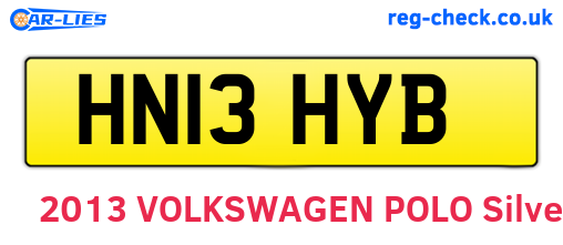 HN13HYB are the vehicle registration plates.