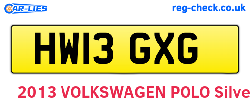 HW13GXG are the vehicle registration plates.