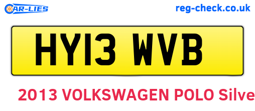 HY13WVB are the vehicle registration plates.