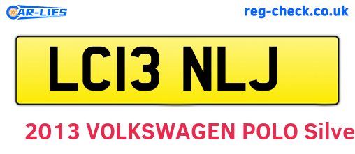 LC13NLJ are the vehicle registration plates.