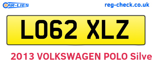 LO62XLZ are the vehicle registration plates.