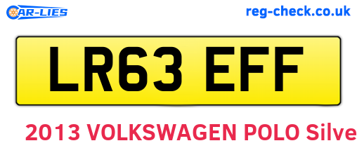 LR63EFF are the vehicle registration plates.