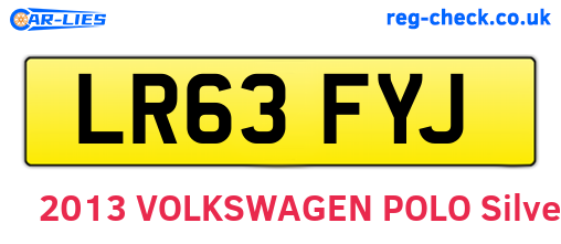 LR63FYJ are the vehicle registration plates.