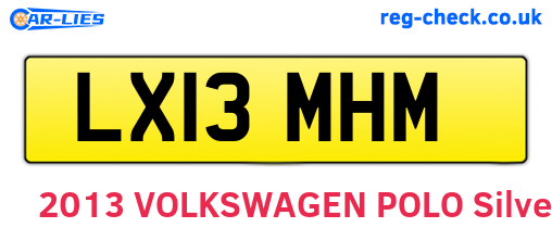 LX13MHM are the vehicle registration plates.
