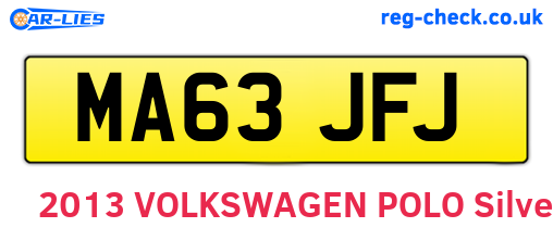 MA63JFJ are the vehicle registration plates.