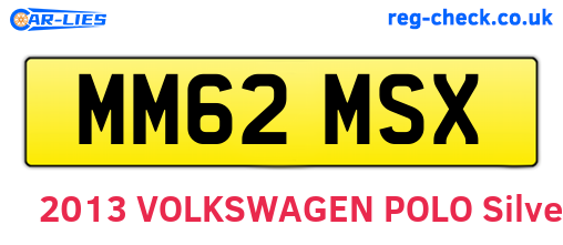 MM62MSX are the vehicle registration plates.