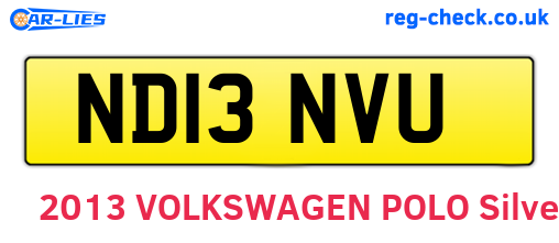 ND13NVU are the vehicle registration plates.
