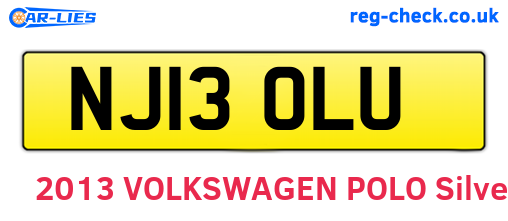 NJ13OLU are the vehicle registration plates.