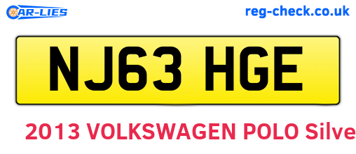 NJ63HGE are the vehicle registration plates.