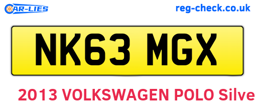 NK63MGX are the vehicle registration plates.