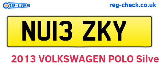 NU13ZKY are the vehicle registration plates.