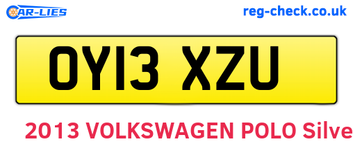 OY13XZU are the vehicle registration plates.