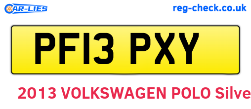 PF13PXY are the vehicle registration plates.