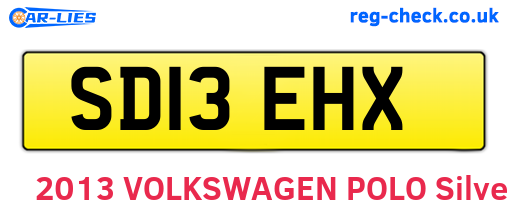 SD13EHX are the vehicle registration plates.