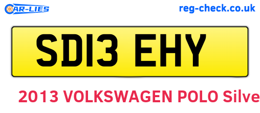 SD13EHY are the vehicle registration plates.