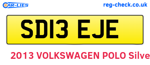 SD13EJE are the vehicle registration plates.