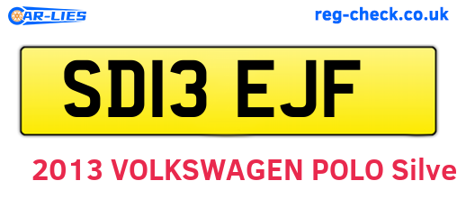 SD13EJF are the vehicle registration plates.