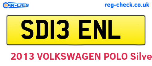 SD13ENL are the vehicle registration plates.