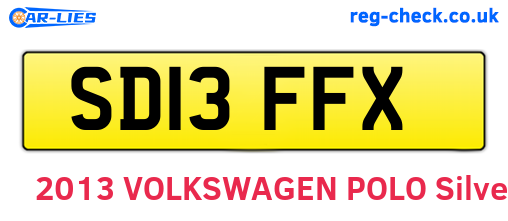 SD13FFX are the vehicle registration plates.