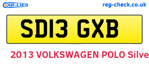 SD13GXB are the vehicle registration plates.