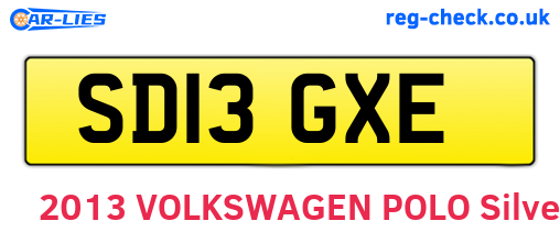 SD13GXE are the vehicle registration plates.