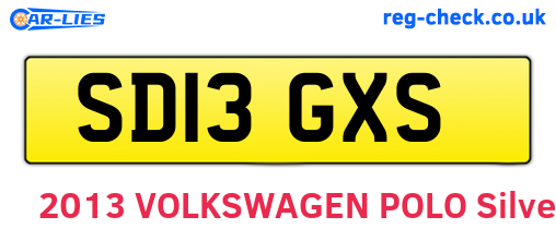 SD13GXS are the vehicle registration plates.