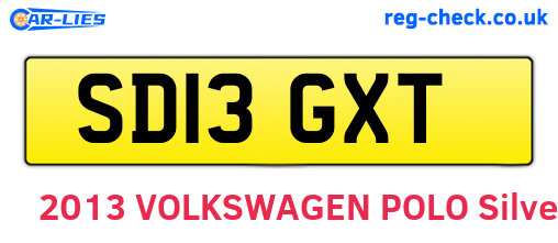SD13GXT are the vehicle registration plates.