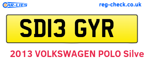 SD13GYR are the vehicle registration plates.