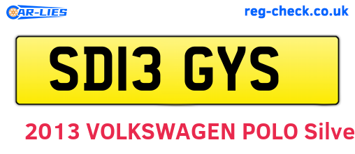 SD13GYS are the vehicle registration plates.
