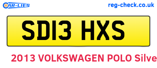 SD13HXS are the vehicle registration plates.