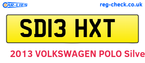 SD13HXT are the vehicle registration plates.