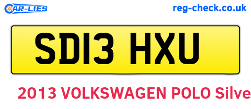 SD13HXU are the vehicle registration plates.