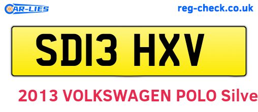 SD13HXV are the vehicle registration plates.
