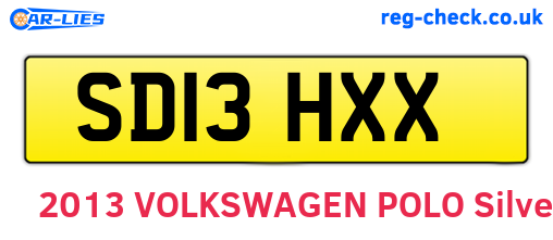 SD13HXX are the vehicle registration plates.