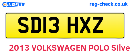 SD13HXZ are the vehicle registration plates.