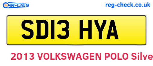 SD13HYA are the vehicle registration plates.