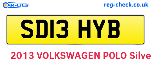 SD13HYB are the vehicle registration plates.