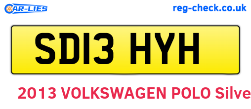 SD13HYH are the vehicle registration plates.