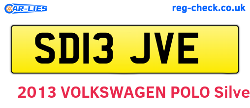 SD13JVE are the vehicle registration plates.