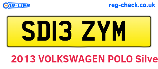 SD13ZYM are the vehicle registration plates.