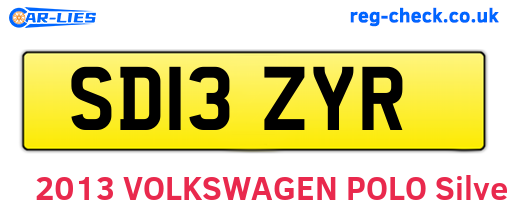 SD13ZYR are the vehicle registration plates.