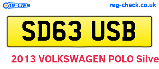 SD63USB are the vehicle registration plates.